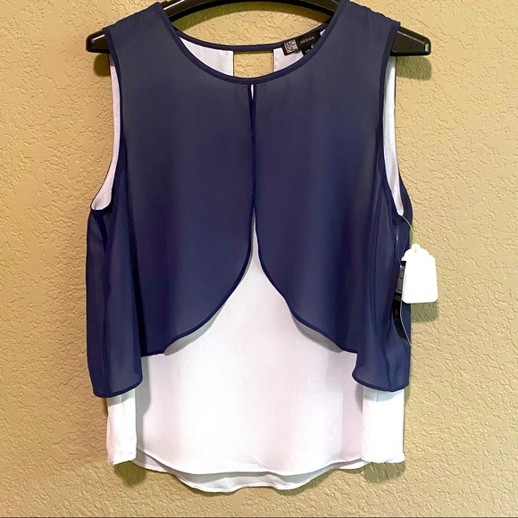BCNL Design Sleeveless Overlay Blouse - Picture 1 of 4